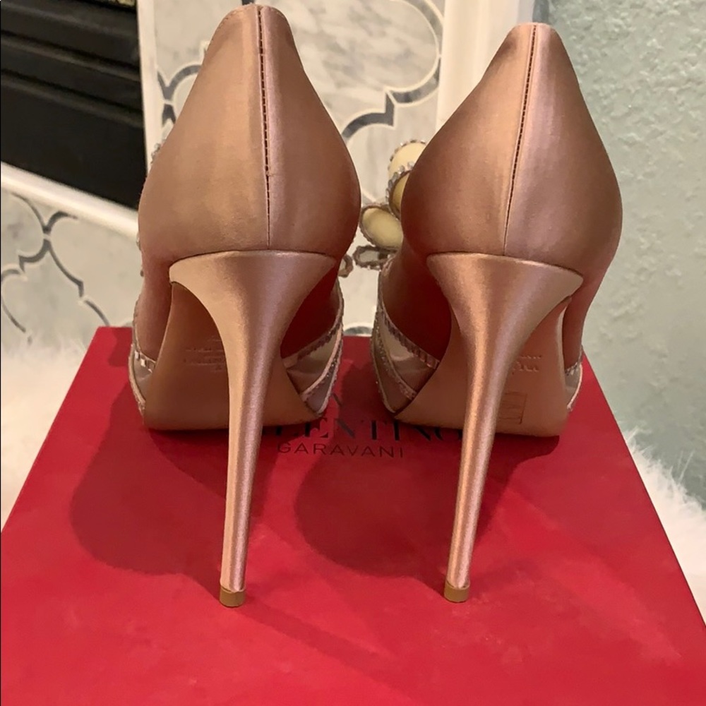 Valentino Jeweled Bow Sandals Blush Pink - Picture 4 of 7